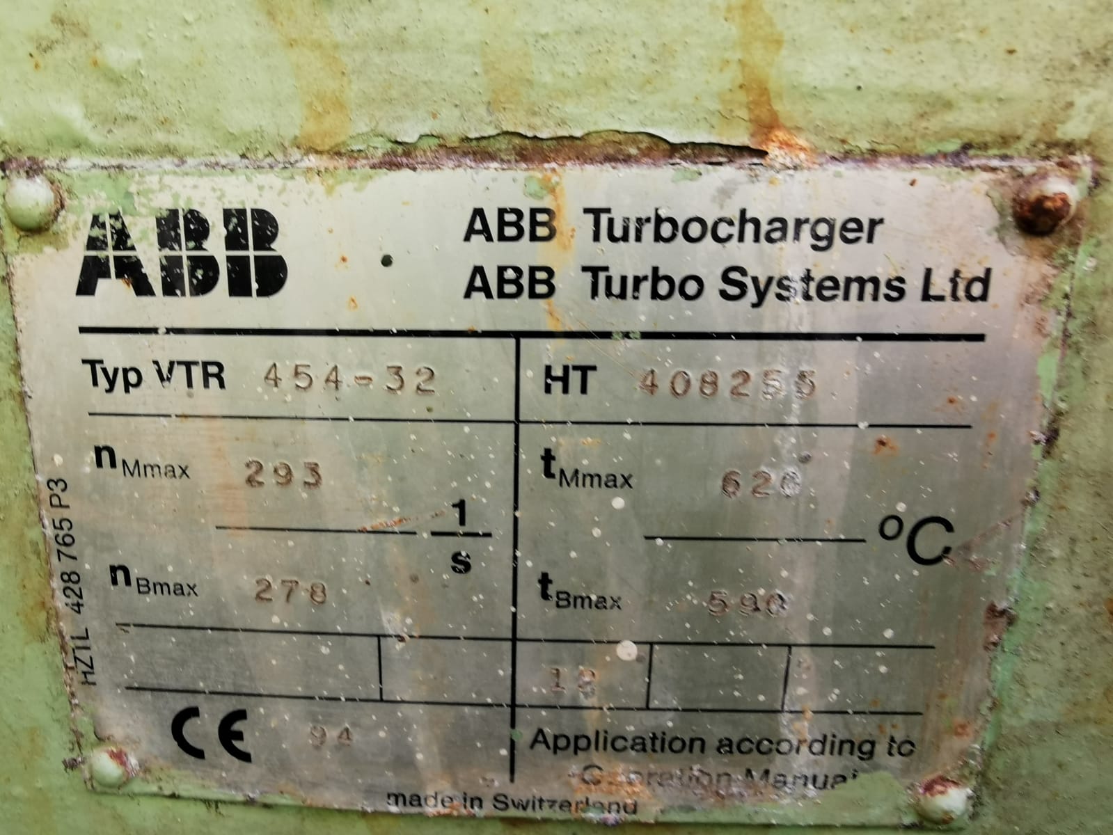 ABB VTR 454 TURBOCHARGER » Efe Marin Motor